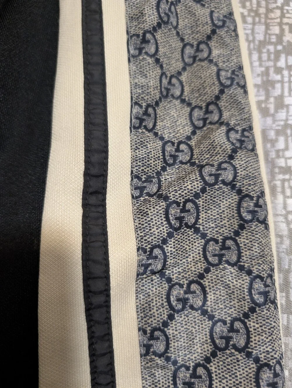 Gucci Technical Jersey GG Monogram Logo Side Ribbon Jogging Pants Men's - Small